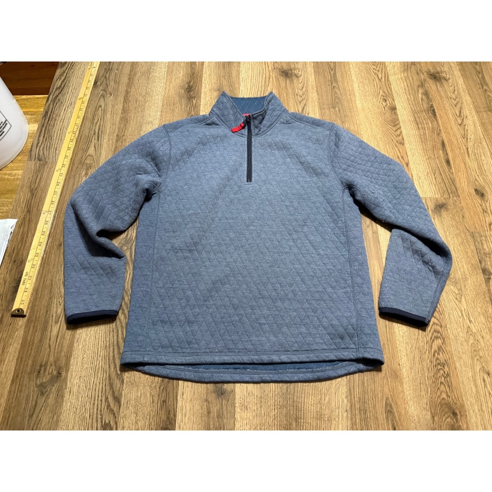 Crewcuts Sweater Womens Size XL 12-14 Blue Pullover Diamond Quilted Quarter Zip